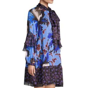Diane von Furstenberg Effie Floral Silk Shift Dress, SZ L